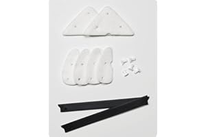 Repuesto de limpiador de ventana magnético ajustable,BAFFECT 10 Sets Almohadillas de repuesto y cuchillas Repuesto de esponja de triángulo reemplazable para limpiador de ventana ajustable 4-30mm