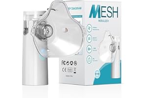 COOLEAD Nebulizadora para Adultos y Niños, Inhalador de Vapor de Niebla Fría con 1 Boquilla, 1 Máscara para Adultos y 1 Máscara para Niños - Tasa de Atomización Ajustable (Blanco)