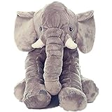 KiKi Monkey Baby Elefant Spielzeug Stuffed weichem Plüsch-Elefant Schlafkissen Plüschtiere besten Geschenke für Kinder (Grau) - 2