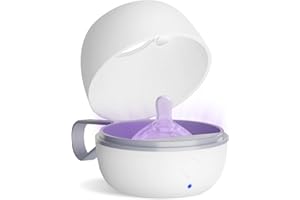 MOMMED Esterilizador de Chupetes Portátil, caja de Esterilización UV, Esterilizador Electrico, Esterilización del 99,99% en 3 minutos, batería de 180 minutos de duración, recargable Tipo-C