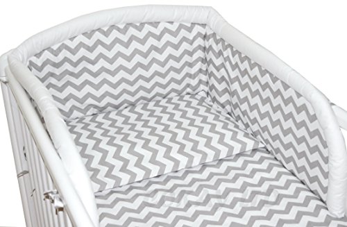 3pcs Baby Bedding Set to fit Cot (120 x 60cm) GREY ZIG ZAG