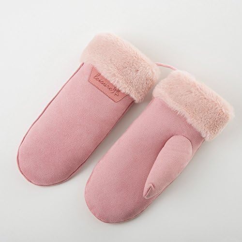 MEIDUO Warm Gloves Glove Winter Male And Female Couple Gloves Thicker Gray/ Camel / Pink / Red Best Gifts ( Color : Pink )