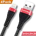 Produktbild Lightning Ladekabel, VIPFAN iPhone Ladekabel [4er Pack] Lightning Kabel Apple Ladekabel für iPhone X/8/8 Plus/7/7 Plus/SE/6/6 Plus/6s/6s Plus/5/5c/5s/SE, iPad-Schwarz
