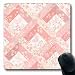 Produktbild Mousepads Pastellblüten-Patchwork-Muster-Blumen-Schmetterlings-Garten-Steppdecken-Natur-Rosa-Brunch-Kreis-Blumenlängliche Form-rutschfeste Spiel-Mausunterlage Gummilängliche Matte,Gummimatte 11,8"x 9