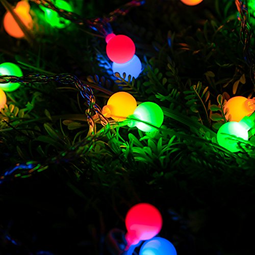 LE 100er LED Kugel Lichterkette 10M Mehrfarbig 8 Modi mit Memory-Funktion für Innen Außen Party Weihnachten Dekolampe (RGB) - 5