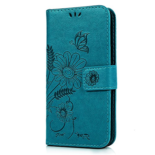 Samsung Galaxy J5 Prime Hardcase Galaxy On5 (2016) Flip Hülle YOKIRIN Premium Ameisen Treffen Muster PU Leder Schutzhülle TPU Innenschale Wallet Case Brieftasche Flipcase Klapptasche Portemonnaie Handyhülle mit Karteneinschub Standfunktion und Magnetverschluß Blau - 3
