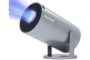 ALWTNIET Mini Proiettore Portatile Auto Keystone, Proiettore 5G WiFi BT 5.0 Supporto 4K 1080P Rotazione di 180 gradi Adatto per il Home Theater Telefono TV Stick (Senza sistema Android)