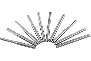 HILITAND 10pcs 3.175mm Milling Bits CNC Fraise Fin Mill Set Fraise Set Pour Fraisage Usinage Métal Double Droite Flûtes 22mm x 38mm