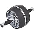 PhysioRoom Ab Roller Exercise Wheel with Auto Return - Chest, Arms, Shoulder & Abdominal Wheel Roller Workouts | Core Strength Training Equipment with Broad Spinner Design for Stability