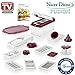 Produktbild Genius Nicer Dicer Fusion Julietti | 19 Teile | Alles-Schneider | Reiben | Julienne + Spiralen | Hobeln | Würfeln | Schneid-Gerät | TV-NEU Farbe Bordeaux-Weiß