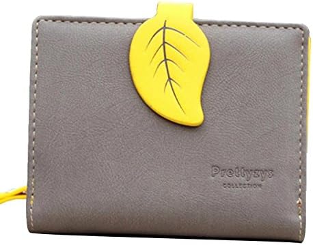 Danapp New Women's Scrub Wallet Korean Leaf Buckle Coin Purse (gray)