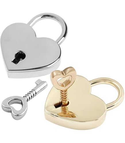 Lot De 2 Cadenas Dorés Avec Clés - Cadeau Romantique Saint-Valentin, Mariage, Anniversaire - 6