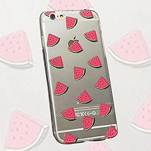 coque iPhone SE, coque iPhone 5S, coque iPhone 5, Dikals coquethème de l'été, la pastèque mignonne, fruit drôle, transparent(iPhone 5/5S/SE,Rouge)