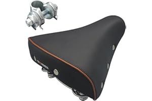 BOOSDEN Selle de vélo Confortable, Selle de vélo Souple pour Homme et Femme, siège de vélo à Ressort en Cuir PU, siège de vélo en Gel, idéal pour VTT,vélo d'appartement, Noir, Marron, Gris foncé