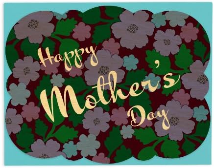 Purple Flowers Mother's Day Wood Card by Night Owl Paper Goods