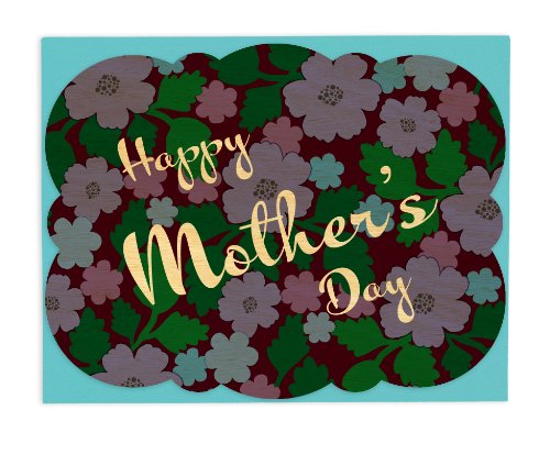 Purple Flowers Mother's Day Wood Card by Night Owl Paper Goods