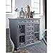 Produktbild CANETT FURNITURE Royal Highboard Landhaus Grau mit 8 Schubladen und 2 Glastüren, Holz, Grau / Braun, 162 x 48 x 124 cm