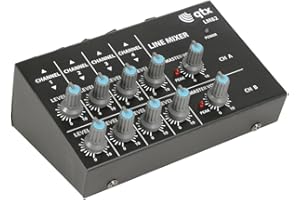 QTX 4 Stereo Channel Line Level & Instrument/Microphone Mixer