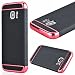 Produktbild GrandEver Samsung Galaxy S7 Weiche Silikon Hülle Durchsichtige Rückschale TPU Bumper Transparent Schutzhülle Klar Handytasche mit Muster Anti-Kratzer Stoßdämpfung Ultra Slim Rückseite Silicon Backcover Soft Case Protective Cover Ultradünnen Premium Handyhülle - Rot und Schwarz