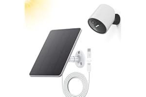 TEKCAM Solar Panel Compatible with SimpliSafe Outdoor Camera, 4W 5V Solar Panel with 10ft Charging Cable for Outdoor Battery Powered Security Camera with Wall Mount