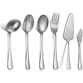 6 Par&ccedil;a Silver Sunum i&ccedil;in Servis Kaşığı Kaşık &Ccedil;atal Spatula Re&ccedil;el Seti cin613slv