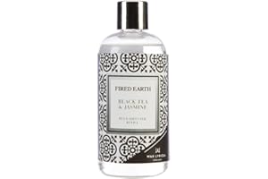 Wax Lyrical Fired Earth Black Tea & Jasmine Reed Diffuser Refill - 200ml | Sophisticated Fragrance with Jasmine, Black Tea, & Spices | Made in England