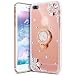 Produktbild iPhone 8 Plus Hülle,iPhone 7 Plus Schutzhülle,KunyFond Glitzer Silikon Spiegel Hülle Bling Glänzend Glitter Diamant Strass Blume TPU Silikon Schutzhülle mit 3D Glitzer Ring Stand Holder Silikon Mirror Case Handyhülle Ultra Dünn Spiegel Handytache Crystal Kirstall Clear Durchsichtig Stoßdämpfend Transparent Weichem Flexible Kristallklar Schutzhülle Handy Gürtel Tasche Hülle Case Cover Fall-Abdeckung Etui TPU Bumper Schale für Apple iPhone 8 Plus/7 Plus 5.5",Roségold