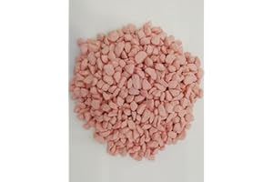 BMDP - Piedra Coloreada Decorativa - Piedras Acuario – Piedras Decorativas - Gravilla para Plantas Y Macetas – Pecera – Terrario Plantas – Decoracion Jardin Exterior -Grano 6-9 mm (1, Rosa Pastel)