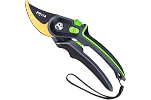 MIJOVA Garden Pruners,Pruning Shears for Gardening Heavy Duty with Rust Proof Stainless Steel Blades,Best Bypass Pruner Garden Shears Professional Gardening Tools (Can Cut Small PVC Pipes)