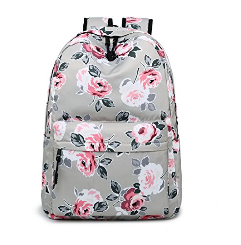 Preisvergleich Produktbild Acmebon Wasserdichter Frauen Rucksack Tasche Blumenmuster Schule Rucksack für Mädchen Khaki