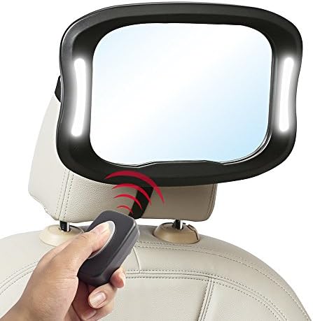 JOYREN LED Baby Car Backseat Mirror Shatterproof Car Mirror with Lights Rear Facing Baby in Sight