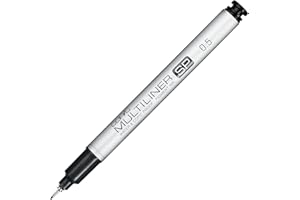 COPIC Multiliner SP Black 0,5 mm Feutre à pointe fine en aluminium avec encre pigmentée noire imperméable pour croquis, dessins et illustrations