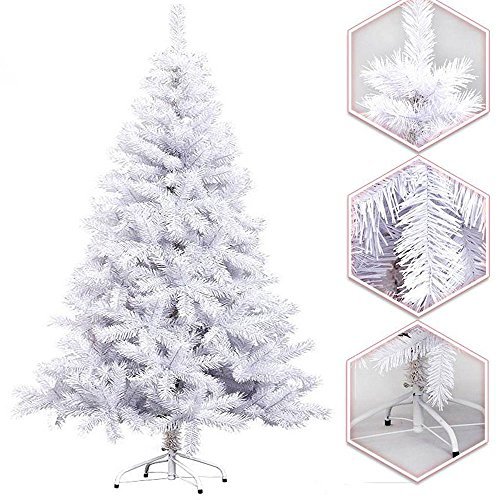 Hengda C-1-HG2089 - Árbol de Navidad Artificial (220 cm, con pie de Hierro), Color Blanco