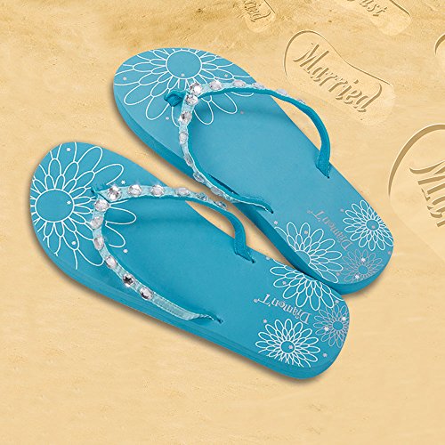 just married imprint flip flops