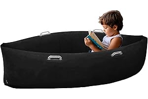 SZSMART Sensory Pea Pod Chair for Kids, Inflatable Hugging Peapod Couch Air Lounger Chair to Relieve Stress for Children with Autism (Black)