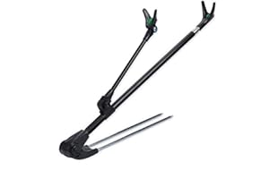 BSTCAR Support de canne à pêche en acier inoxydable pour le sol support de canne à pêche pliable et ajustable, support de canne à pêche pour rivière plage lac pour la plupart des types de cannes à pêche 2.1M