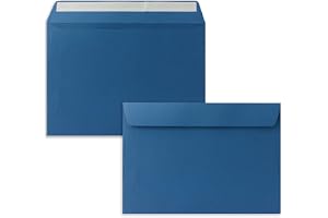 400 x kuvert DIN C5 kungsblå (blå) – 16,2 x 22,9 cm – självhäftande lim – eleganta kuvert för stora inbjudningar och kort till födelsedag eller bröllop