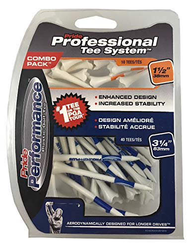 Pride sistema profesional Evolution Golf con 40 Count bolsas de plástico, Color Blanco, 3-1/4 Inch, 50 Unidades