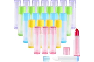 KINDPMA 50PCS Tube Baume à Lèvres Vide Tube de Rouge à Lèvres en Plastique Stick à Lèvres Vide pour Fabrication Rouge à Lèvres Deodorant Baume-5 Couleurs 5.5g