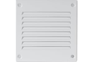 REPA MARKET Grille d'aération blanche de 10 x 10 cm – Grilles d'air de retour en acier de qualité – pour plafond et paroi latérale – HVAC – avec écran de protection (100 x 100 mm, blanc)