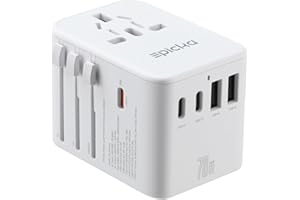 EPICKA GaN adapter podróżny na całym świecie, uniwersalna wtyczka podróżna 70 W PD, adapter podróżny z 3 USB-C, 2 USB-A, międzynarodowy adapter do gniazda wtykowego do DE USA, UK, Japonii, Tajlandii,