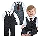 Baby Boy Wedding Tuxedo Waistcoat Design 1pc Outfit Suit (3-6 Month, Black)