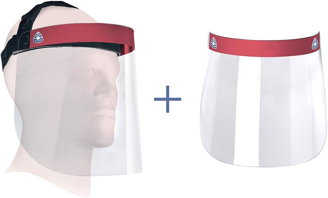 ULBRICHTS Faceshield face Protection Visor face Shield Occupational Safety Protective - RED