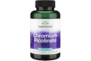 ‎SWANSON Swanson, Chromium Picolinate, 200 glutenfreie Kapseln, 200mcg Chrom je Dosis, Sojafrei, GMO frei, Geschmacksneutral