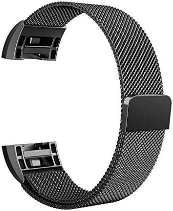 Fitbit Charge 2 Strap,Teorder Stainless Steel Milanese Metal Replacement Fitness Wrist Bands for Fitbit Charge 2/HR,Black