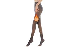 Bilivry Rajstopy termiczne dla kobiet, 220 g rajstopy z podszewką polarową fałszywe przezroczyste rajstopy zimowe legginsy damskie długie ciepłe