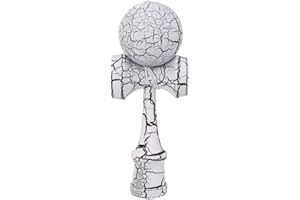 Tiuimk Gioco tradizionale giapponese Kendama | Giocattolo per la coordinazione degli occhi della mano e il miglioramento della concentrazione | legno di faggio | bianco e nero