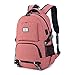 Produktbild Schulrucksack Jungen Mädchen 18 Zoll wasserdicht Schultasche mit USB-Ladeanschluss Großer Kapazität Rucksack Laptop Backpack mit Laptopfach für Damen Herren für Schule Wandern Reisen Arbeit - Rosa