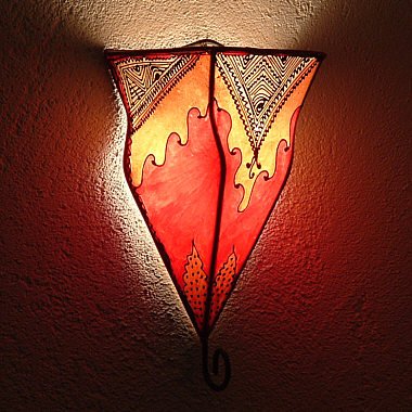 Lampenschirm Orientalische Wandlampe Emet marokkanische Hennalampe Lederlampe - 2