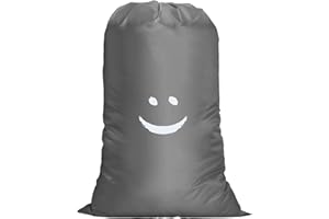 Flintronic Sac à Linge Large, 120L Sacoche à Linge Pliable, Sac Visage Souriant avec Cordon de Serrage, Léger Sacs de Linge Pliables pour Hôtel Dortoir Voyages